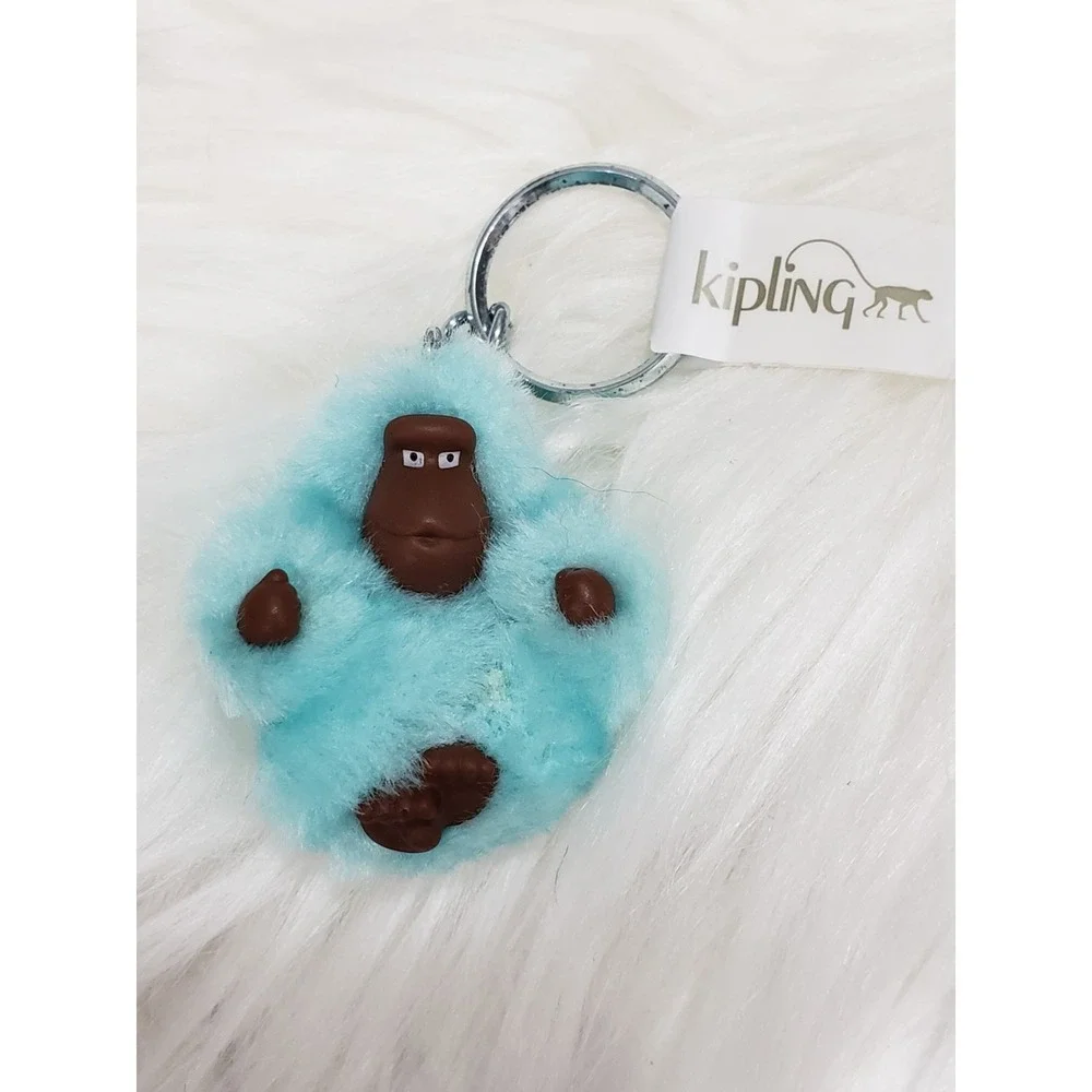 NEW Kipling Keychain MOLLY Baby Furry Monkey Mini Gorilla BAG CHARM BLUE‎ APE
